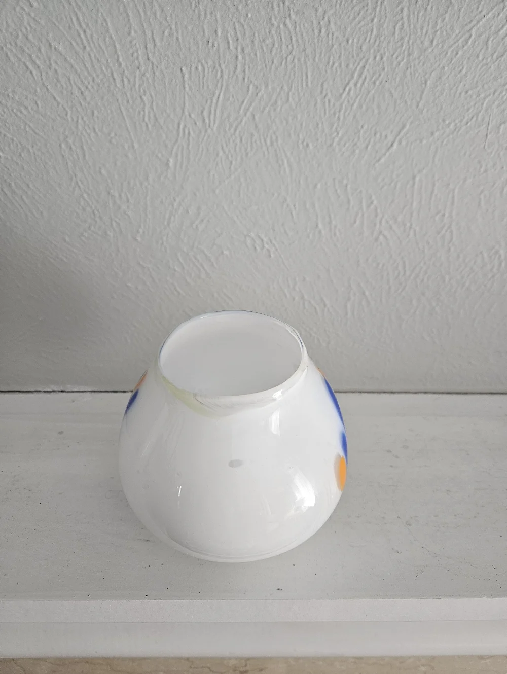 Vintage Lavorazione Atre Murano Curved Oval Glass Vase
